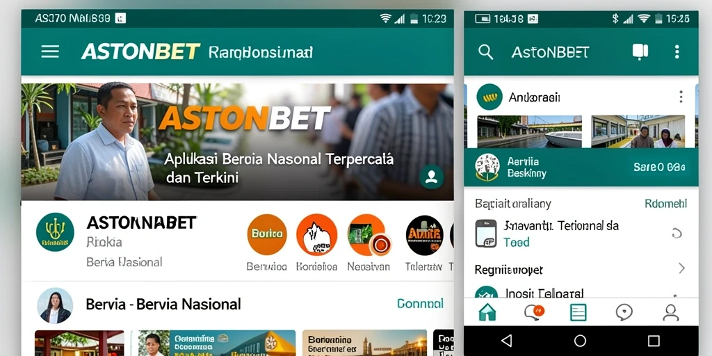 Tampilan aplikasi ASTONBET dengan berita terbaru dan antarmuka sederhana.