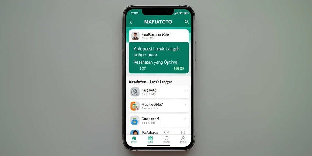 Antarmuka MAFIATOTO menampilkan statistik langkah harian dengan jelas.