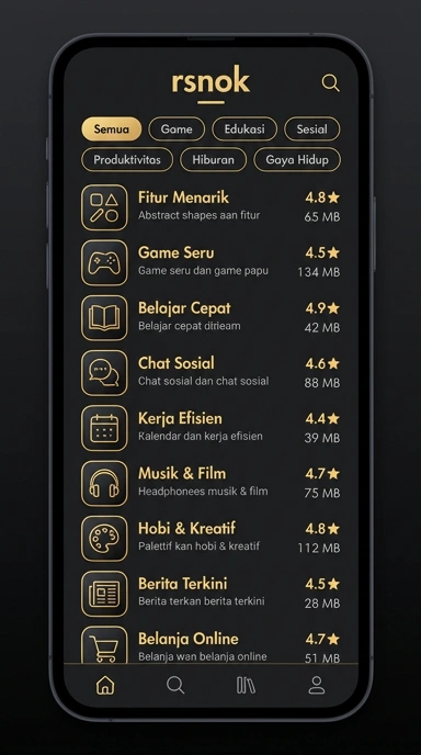 Tampilan katalog aplikasi rsnok