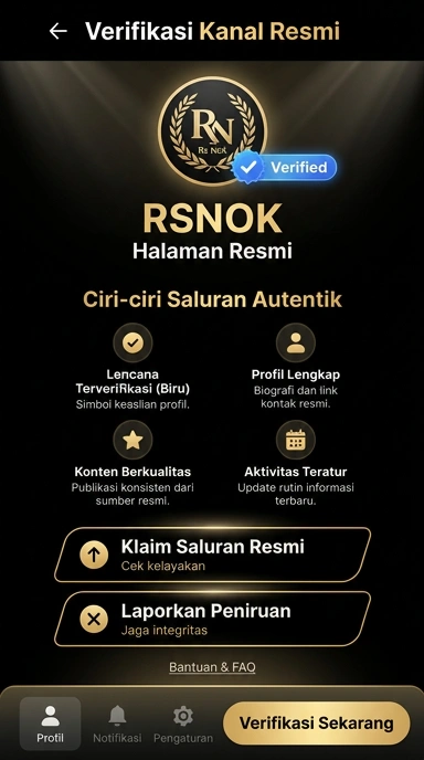 Tampilan kanal resmi rsnok
